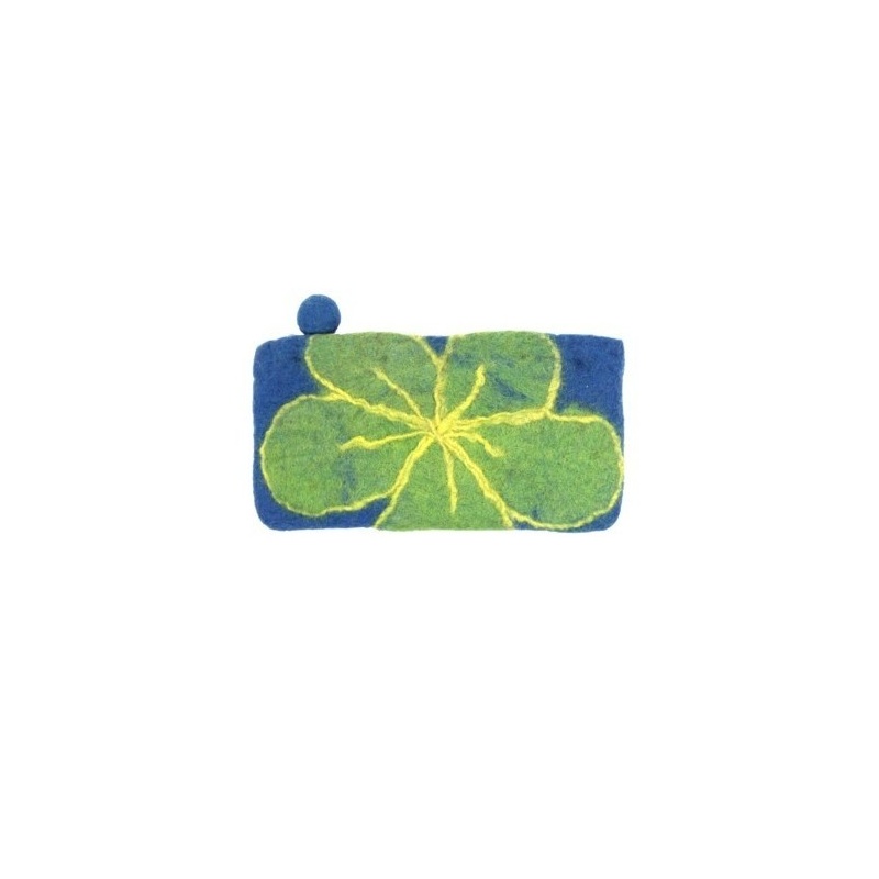 Pochette en laine fleur jaune Pochette en laine fleur jaune