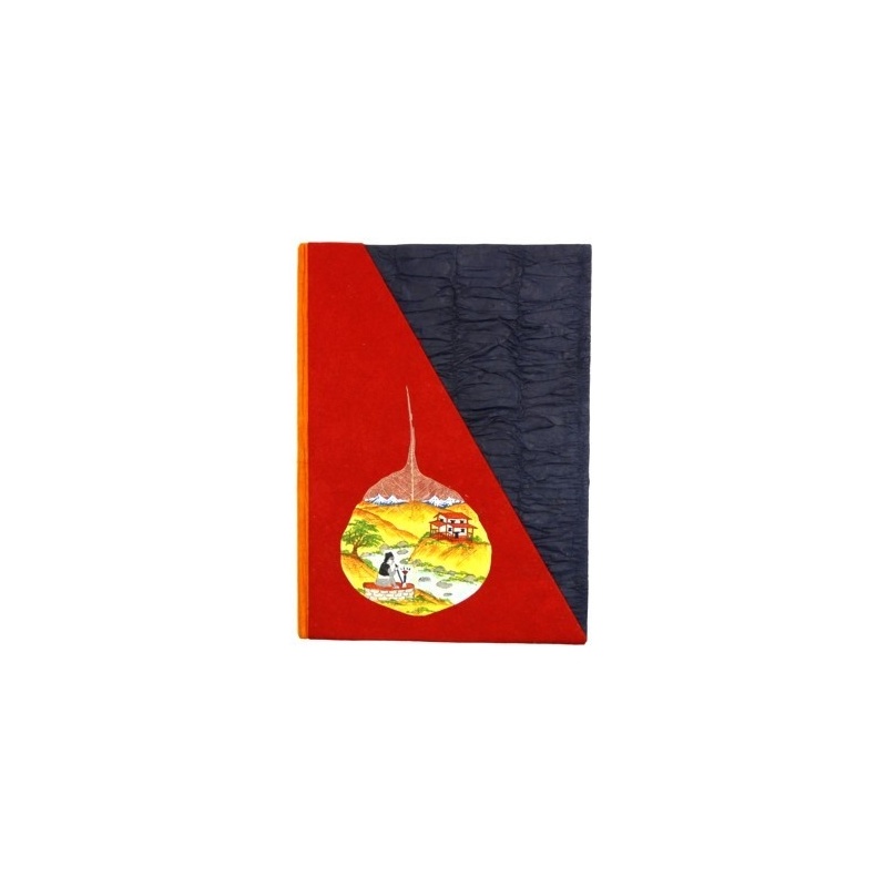 Cahier lokta papier précieux rouge bleu Cahier lokta papier précieux rouge bleu