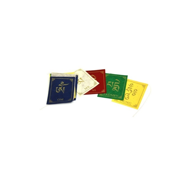 Drapeaux bouddhistes Tibétains Om Drapeaux bouddhistes Tibétains Om
