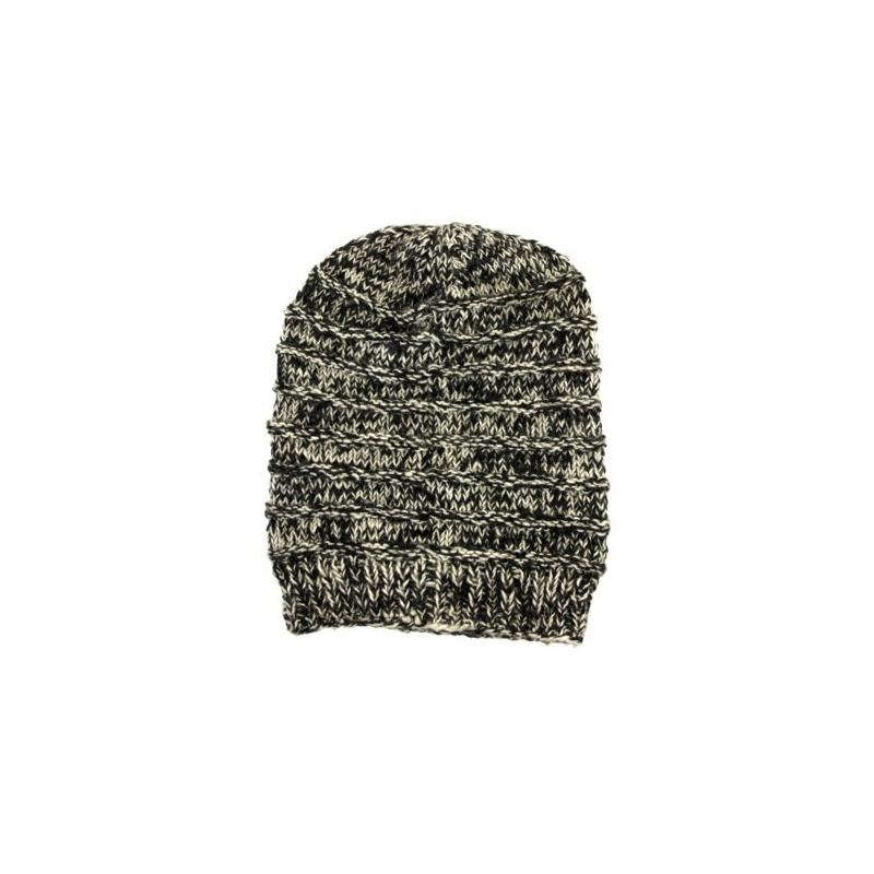 Bonnet noir chiné en tricot Bonnet noir chiné en tricot