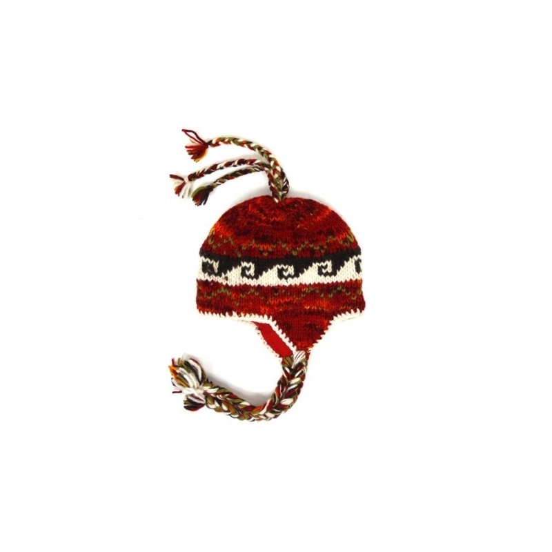 Bonnet cache-oreilles enfants rouge chiné Bonnet cache-oreilles enfants rouge chiné