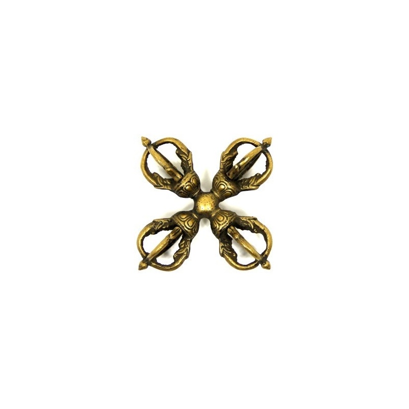 Vajra croisé - Double Vajra en laiton Vajra croisé - Double Vajra en laiton
