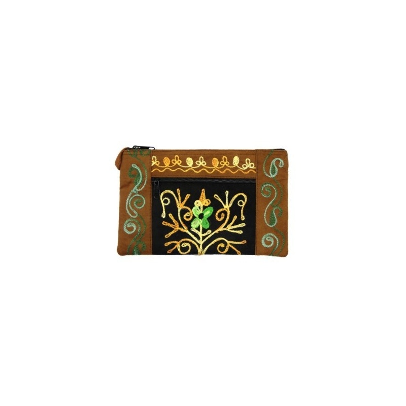 Pochette trousse multi-usage brodée Pochette trousse multi-usage brodée