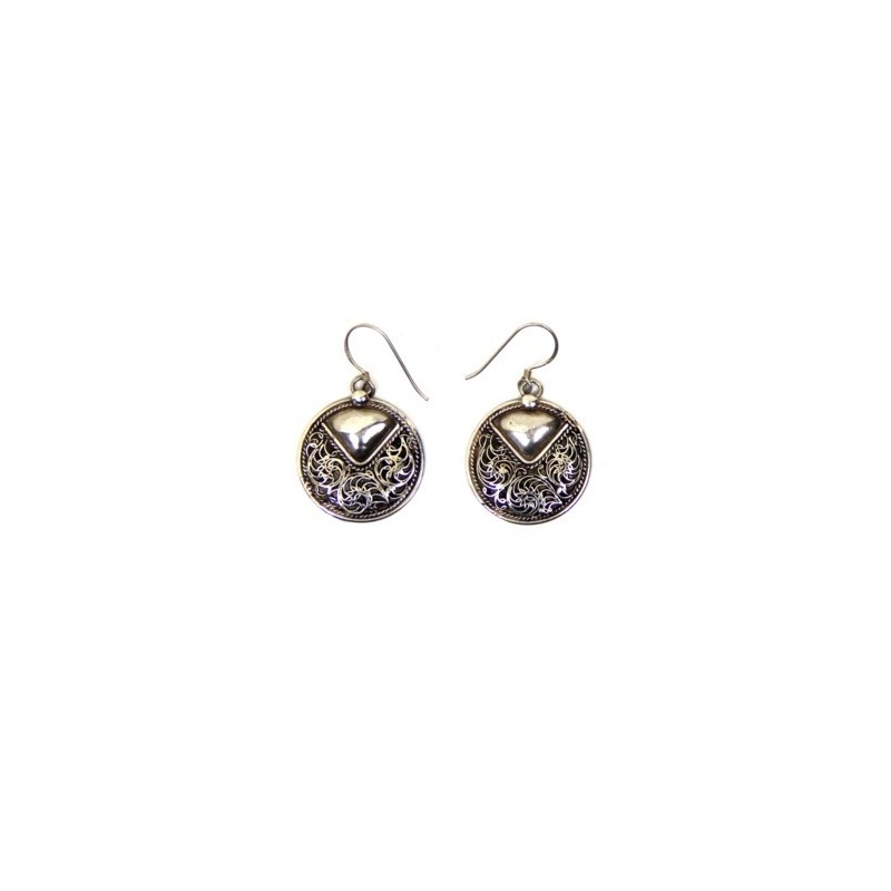 Boucles d'oreilles ronde originales en argent Boucles d'oreilles ronde originales en argent