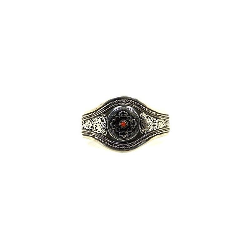 Bracelet Mandala bouddhiste en argent Bracelet Mandala bouddhiste en argent