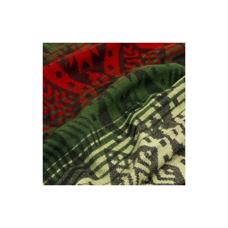 Châle graphique rouge et vert Châle graphique rouge et vert
