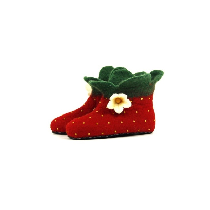 Pantoufle chausson fleur de fraise 22 au 36 Pantoufle chausson fleur de fraise 22 au 36