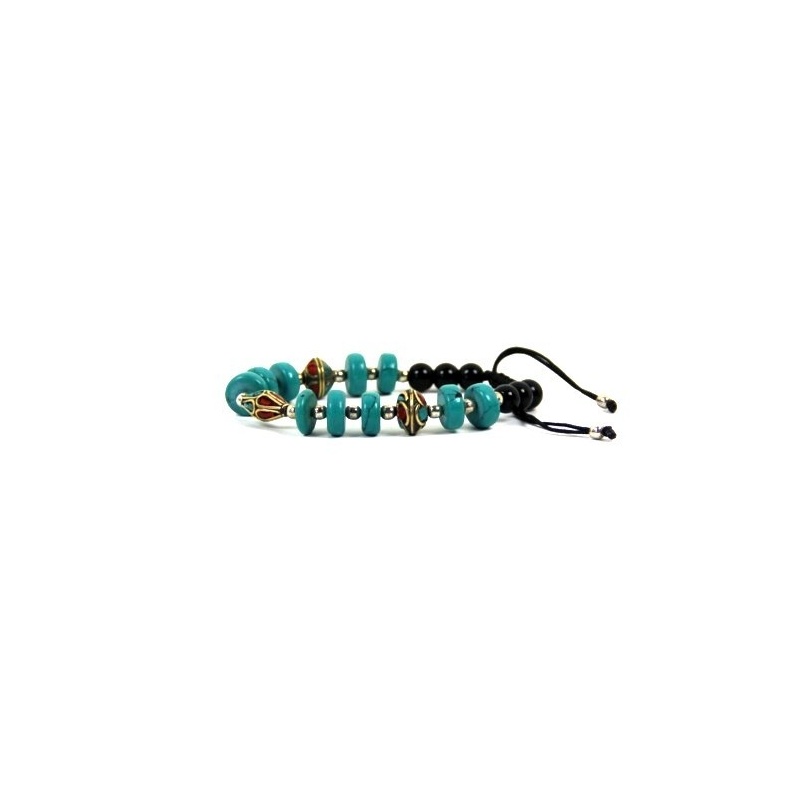 Bracelet original bleu turquoise et noir Bracelet original bleu turquoise et noir