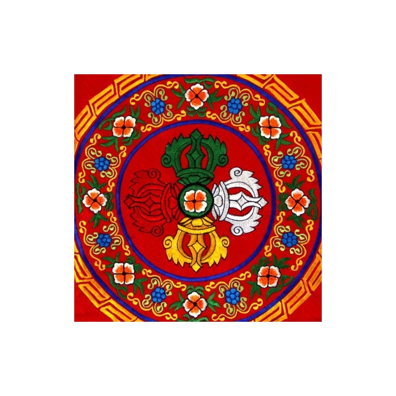 Nappe vajra croisé rouge Autel bouddhiste Nappe vajra croisé rouge Autel bouddhiste