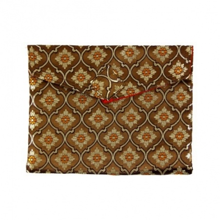 Pochette en Soie Tibétaine dorée S à A4