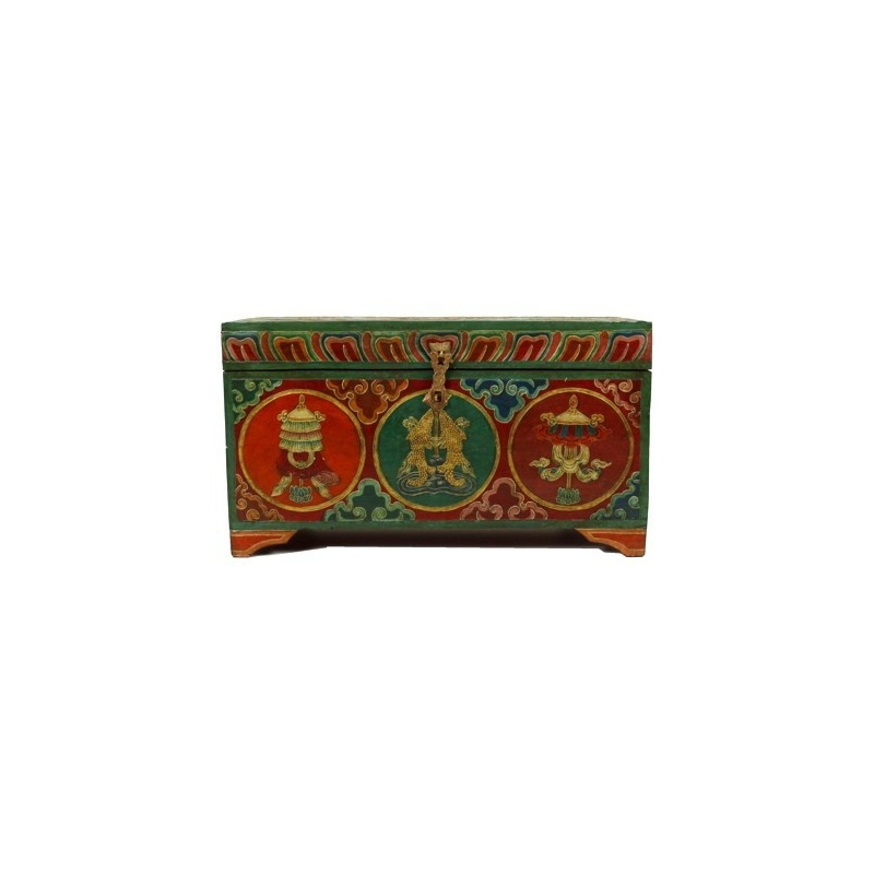Coffre Porte-bonheur Tibétain bouddhiste Coffre Porte-bonheur Tibétain bouddhiste