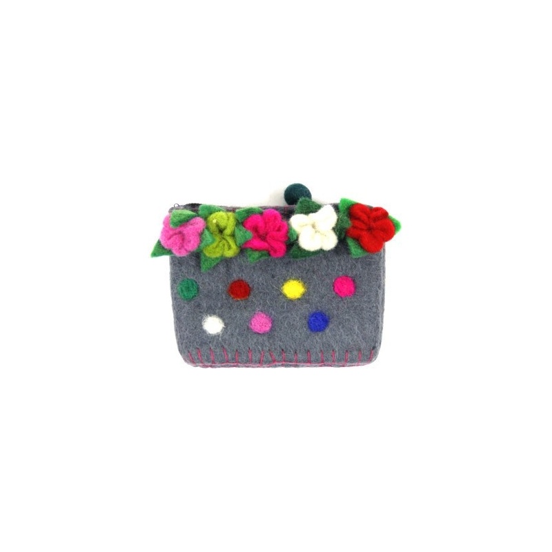 Pochette Pot de fleurs gris fleuri Pochette Pot de fleurs gris fleuri