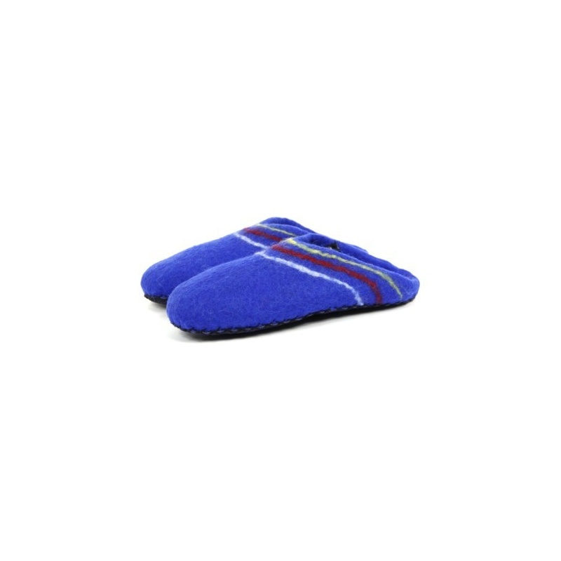 Pantoufles en laine feutrée bleu Pantoufles en laine feutrée bleu