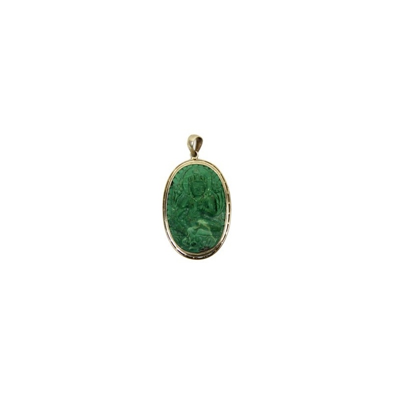 Médaillon Pendentif de Tara Verte en Turquoise Médaillon Pendentif de Tara Verte en Turquoise