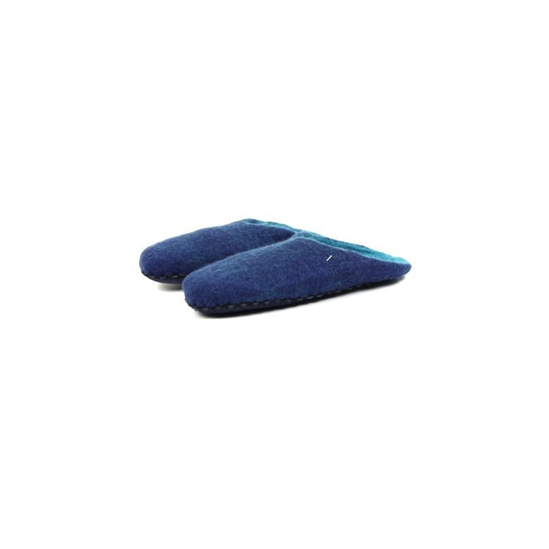 Chausson en laine bouillie bleu 38 à 39 Chausson en laine bouillie bleu 38 à 39