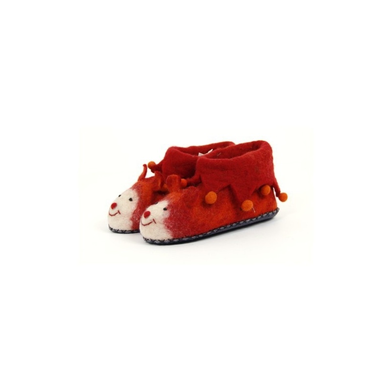 Pantoufles enfants rouge et animaux T. 33 Pantoufles enfants rouge et animaux T. 33