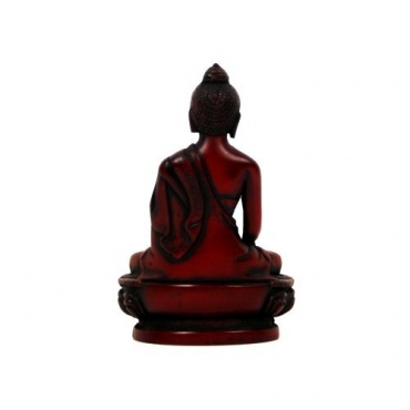 Petite Statue de Bouddha en résine rouge