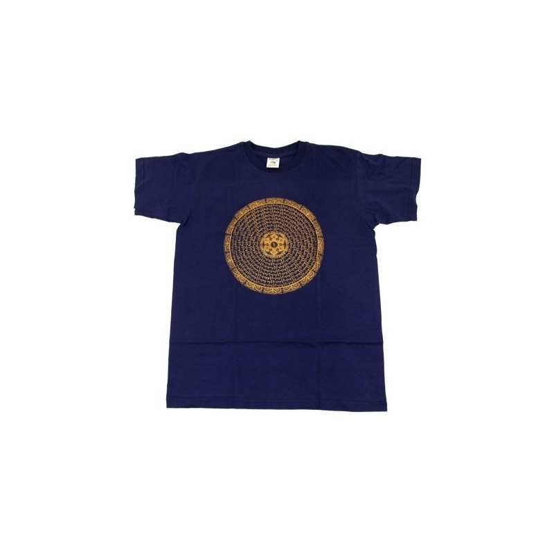 Tee-shirt bleu et mandala Mandala Mantra couleur bronze Tee-shirt bleu et mandala Mandala Mantra couleur bronze