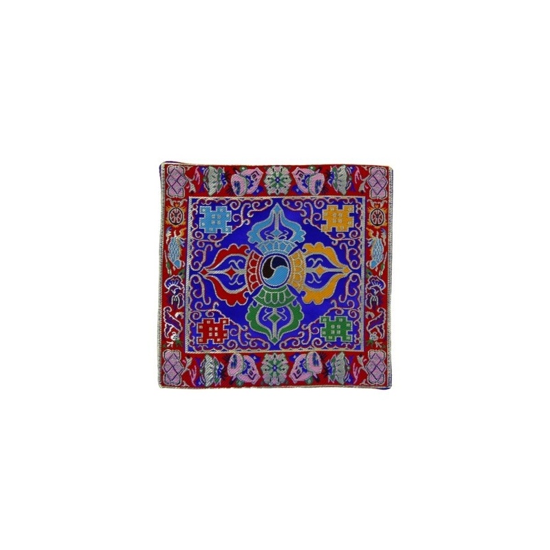 Napperon double vajra bouddhiste sur fond bleu Napperon double vajra bouddhiste sur fond bleu