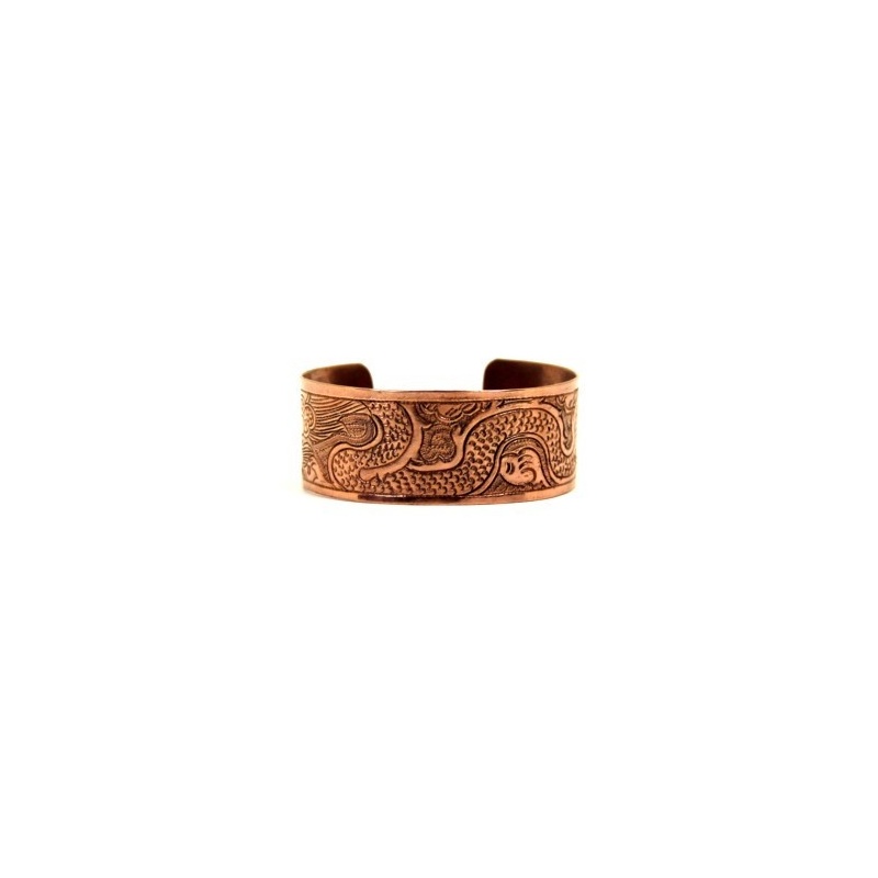 Bracelet en cuivre gravé d'un dragon Bracelet en cuivre gravé d'un dragon
