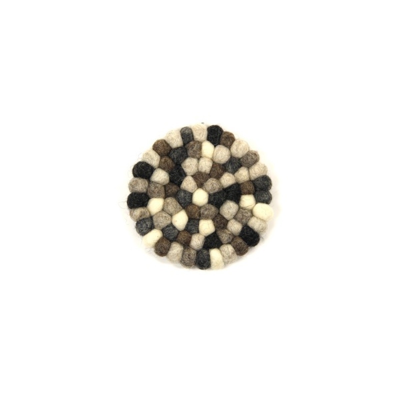Mini tapis rond en laine naturel pour bol chantant Mini tapis rond en laine naturel pour bol chantant