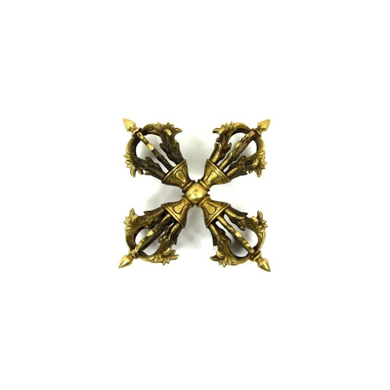 Grand Double Vajra à neuf pointes trente-six fourchons Grand Double Vajra à neuf pointes trente-six fourchons