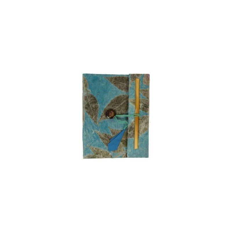 Livret de souvenir format A6 bleu en papier lokta Livret de souvenir format A6 bleu en papier lokta