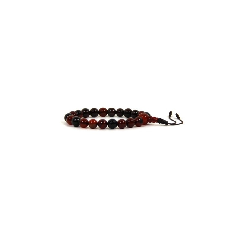Bracelet mala en pierre Agate de Feu rouge Bracelet mala en pierre Agate de Feu rouge
