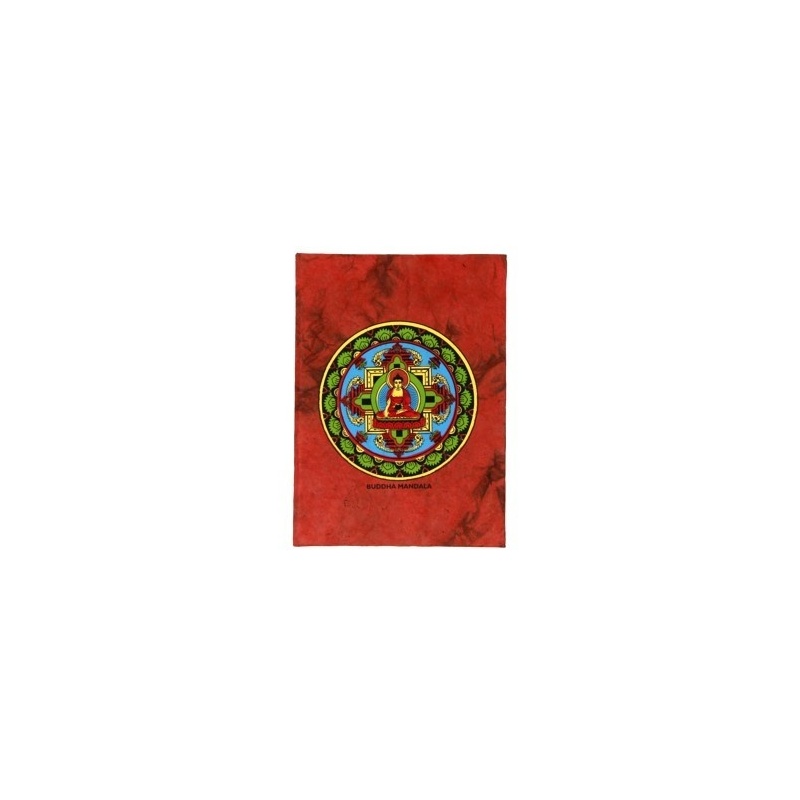 Carnet de méditation rouge et Bouddha Mandala Carnet de méditation rouge et Bouddha Mandala