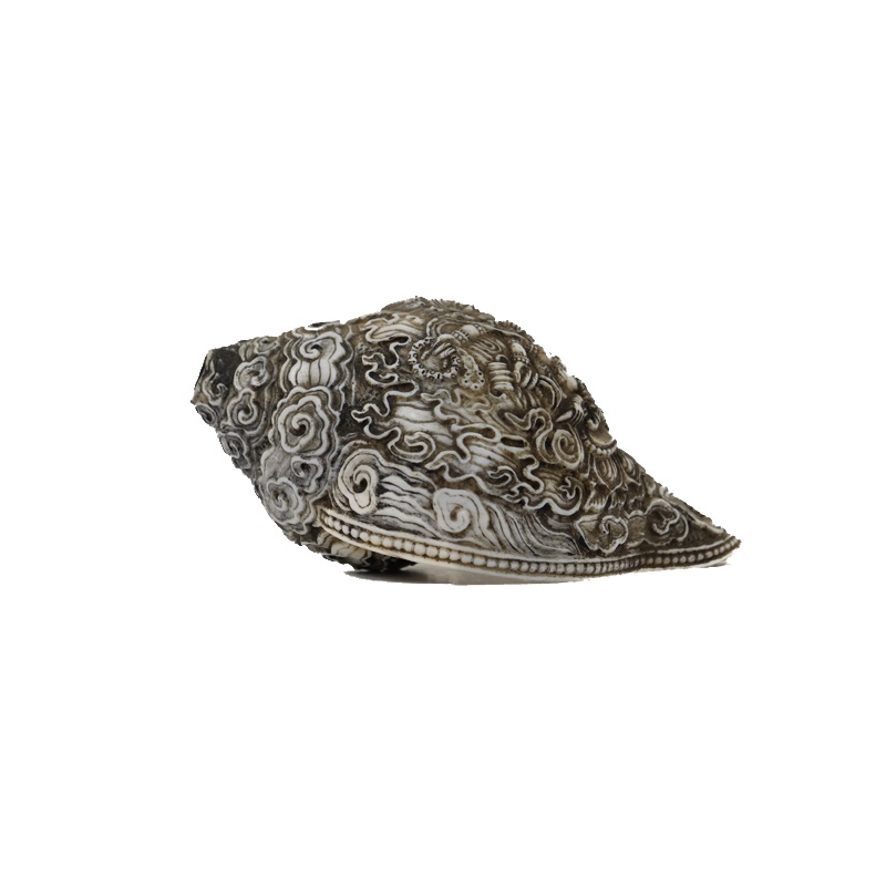 Conque blanche coquillage bouddhiste mahakala à 6 bras Conque blanche coquillage bouddhiste mahakala à 6 bras