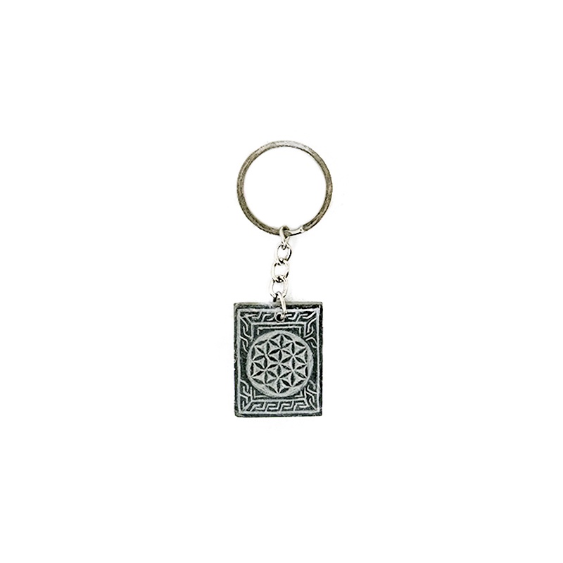 porte-clés fleur de vie en pierre himalayenne porte-clés fleur de vie en pierre himalayenne