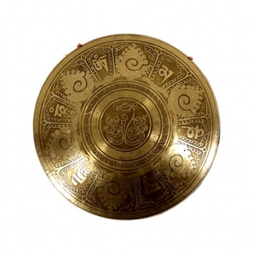 grand gong diamètre 36 cm décoré mantra et conque