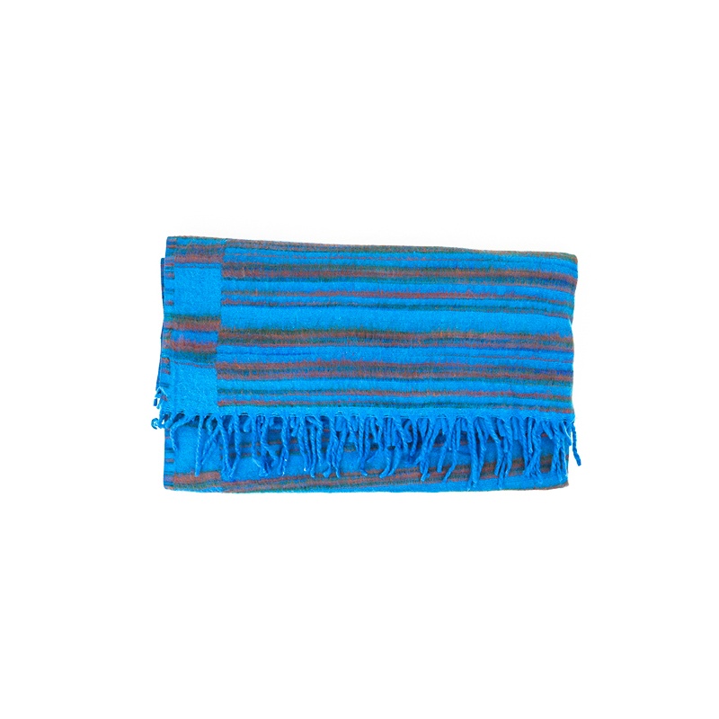 couverture châle vegan bleu turquoise couverture châle vegan bleu turquoise