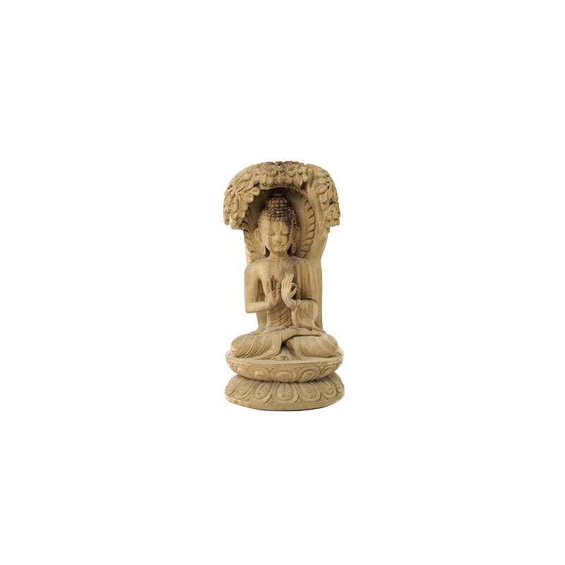 statue de bouddha en bois assis sous l'arbre de la bodhicitta statue de bouddha en bois assis sous l'arbre de la bodhicitta