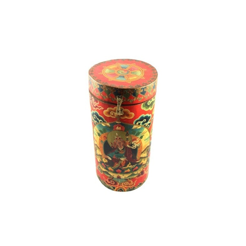 Coffre cylindre Guru Rinpoche Coffre cylindre Guru Rinpoche