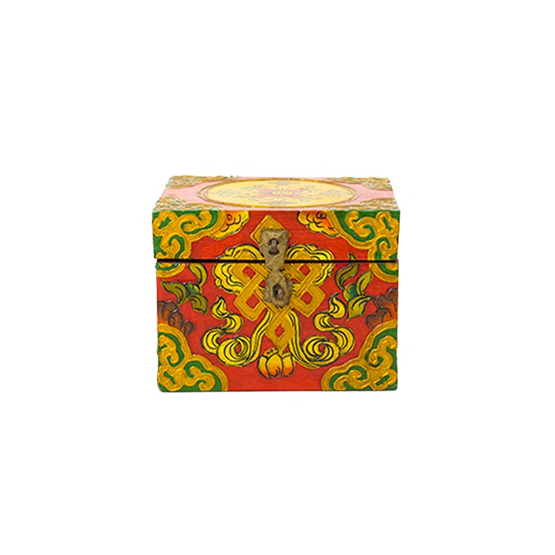 coffret tibétain en bois peint coffret tibétain en bois peint