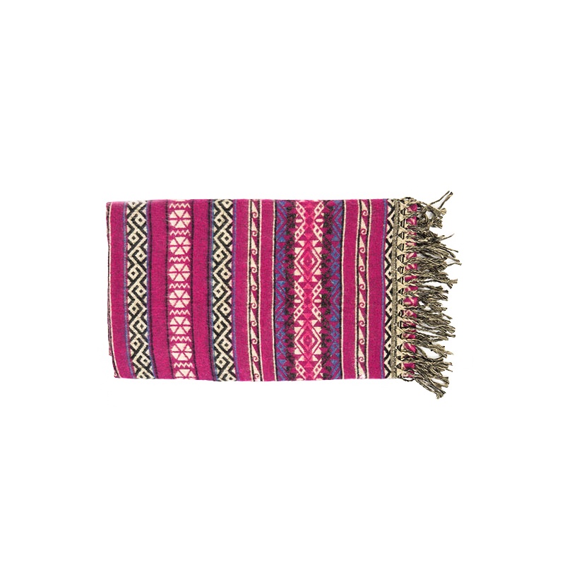 Châle couverture écharpe rose fuchsia noir et blanc Châle couverture écharpe rose fuchsia noir et blanc