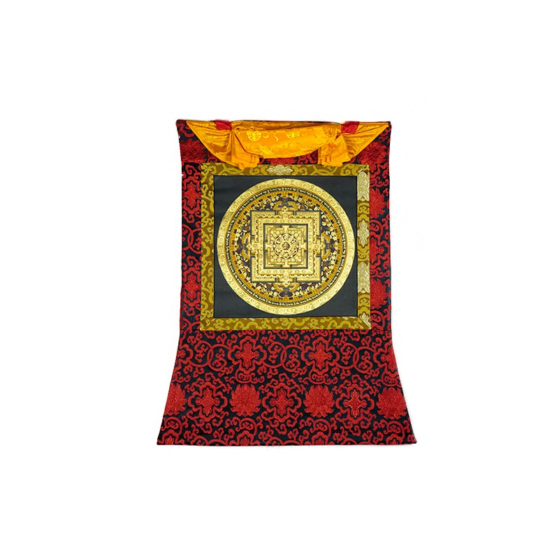 peinture tibétaine bouddhiste tangka mantra mandala OM peinture tibétaine bouddhiste tangka mantra mandala OM