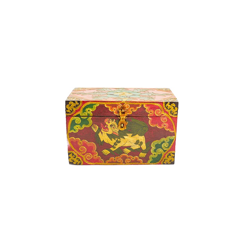coffret en bois tibétain lion des neiges coffret en bois tibétain lion des neiges