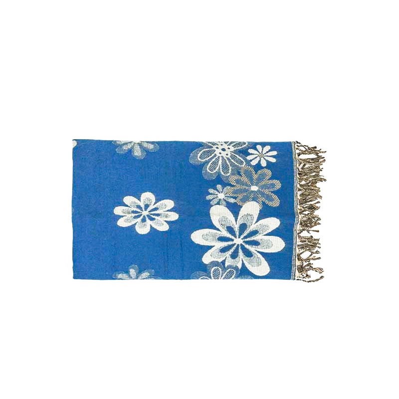 étole châle couverture écharpe fleurs bleu étole châle couverture écharpe fleurs bleu