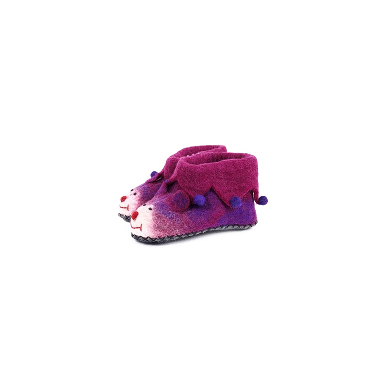 chaussons pantoufles en laine bouillie rose taille 30-31 chaussons pantoufles en laine bouillie rose taille 30-31