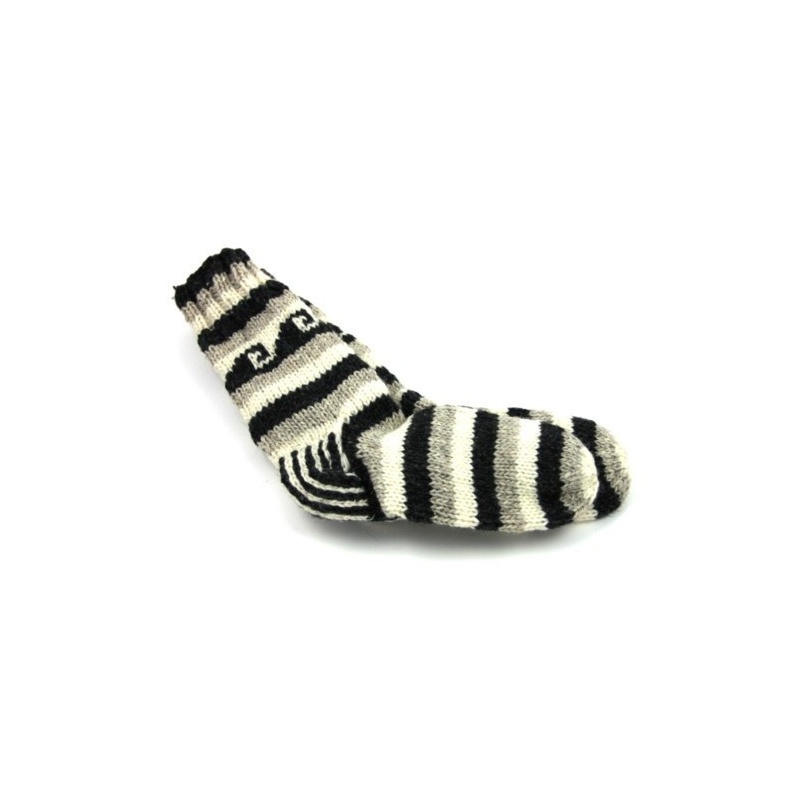 Chaussette rayé gris écru noir Chaussette rayé gris écru noir