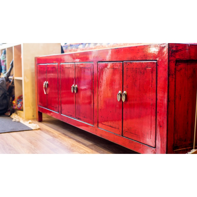 buffet bas chinois rouge laqué 6 portes buffet bas chinois rouge laqué 6 portes