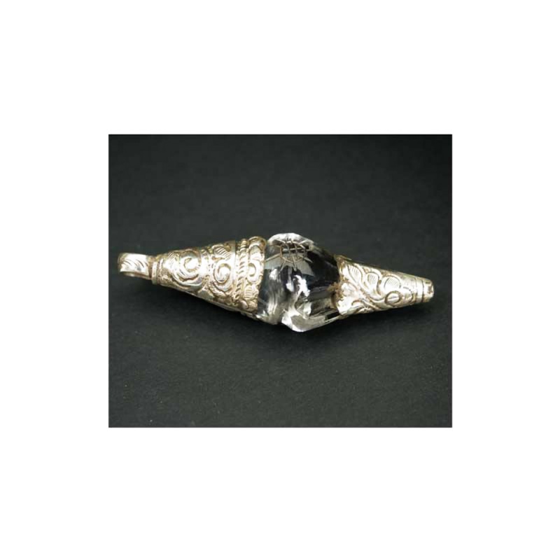 conque pendentif cristal de roche Himalaya et argent conque pendentif cristal de roche Himalaya et argent