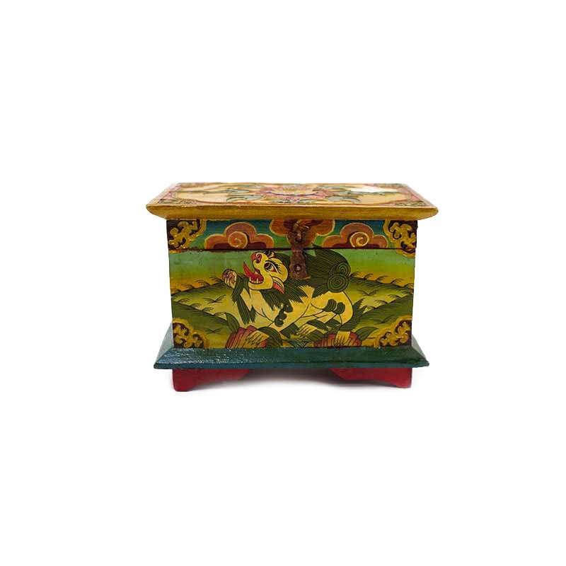 coffret en bois tibétain lion des neiges coffret en bois tibétain lion des neiges
