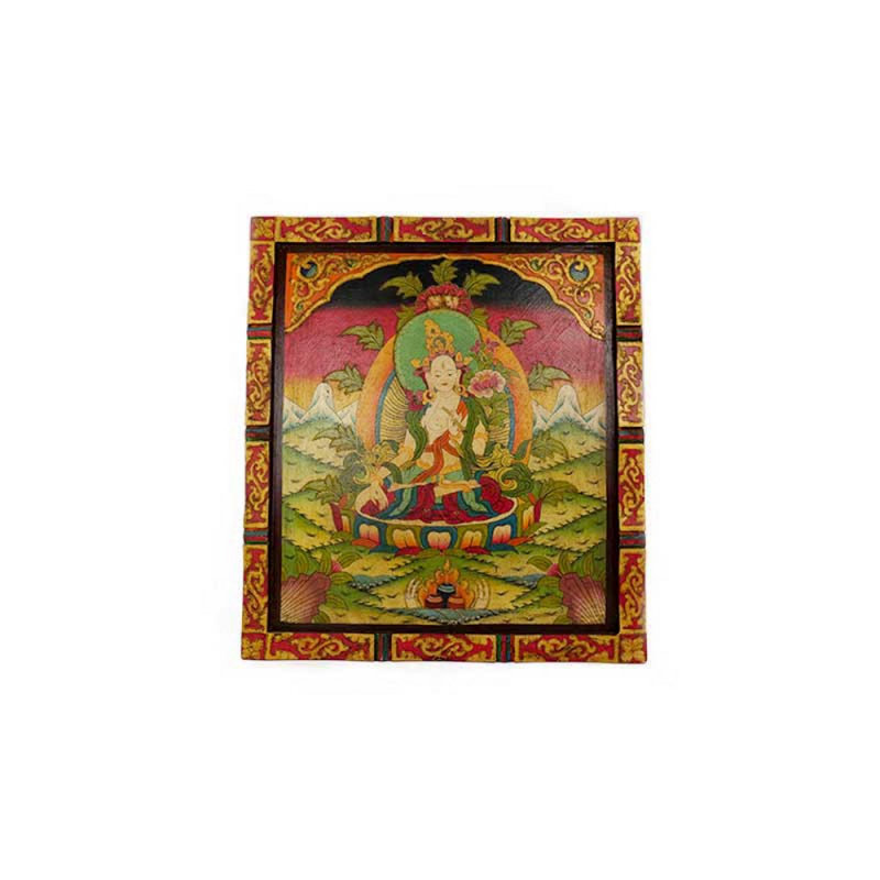 tableau de Tara blanche peinture bouddhiste tibétaine tableau de Tara blanche peinture bouddhiste tibétaine