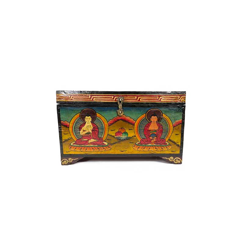 coffre bouddhiste tibétain peint bouddha coffre bouddhiste tibétain peint bouddha