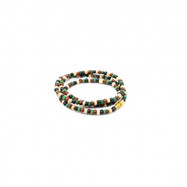petit collier tour de cou en perles de bois colorées unisexe