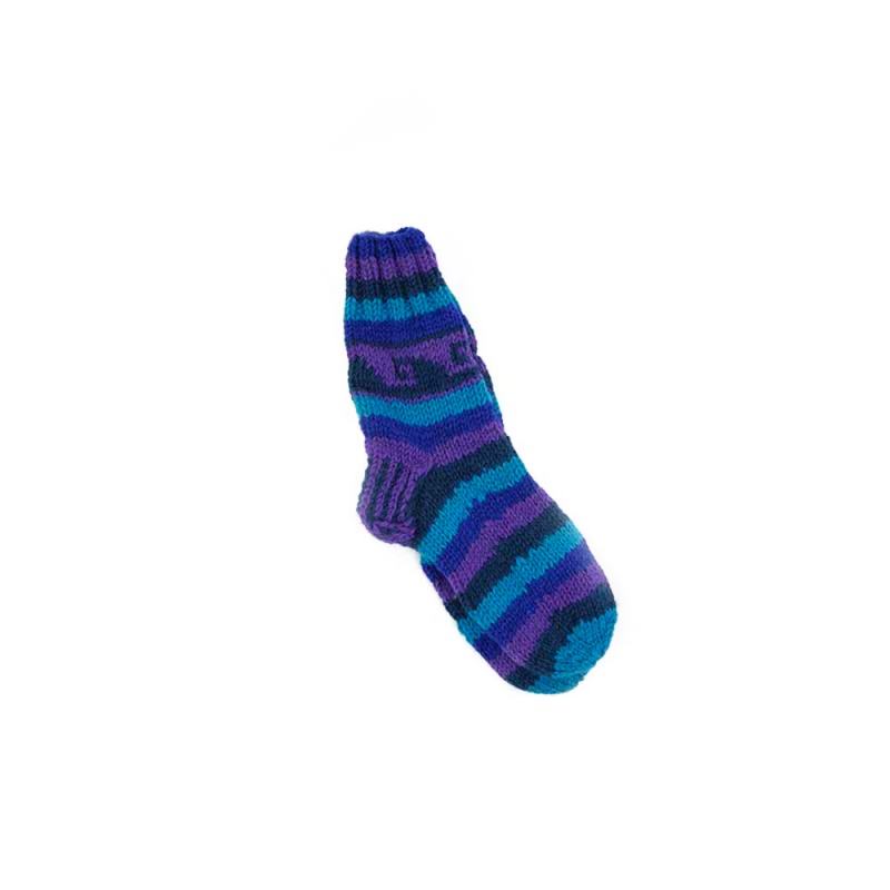 chaussettes en laine tricotée main bleu violette chaussettes en laine tricotée main bleu violette
