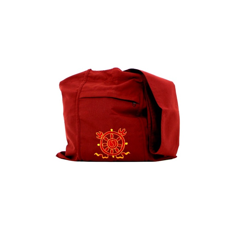 sac de moine bouddhiste rouge et roue du dharma sac de moine bouddhiste rouge et roue du dharma